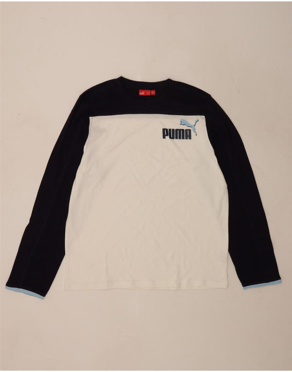 Puma Herre Grafisk Top Langærmet XL Hvid Colourblock Bomuld