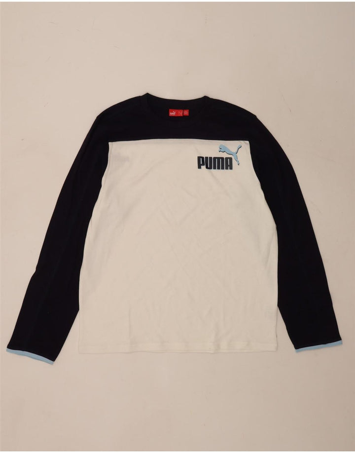 Puma Herre Grafisk Top Langærmet XL Hvid Colourblock Bomuld