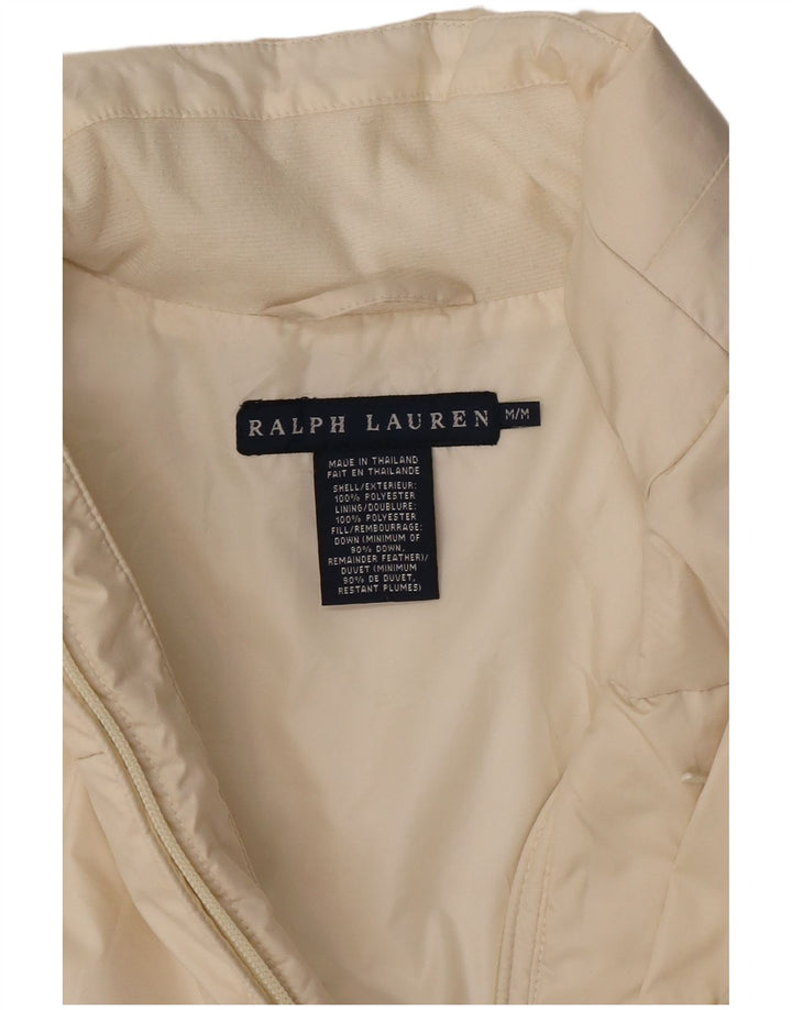 Ralph Lauren Dame Crop Polstret Jakke UK 14 Medium Off White Polyester