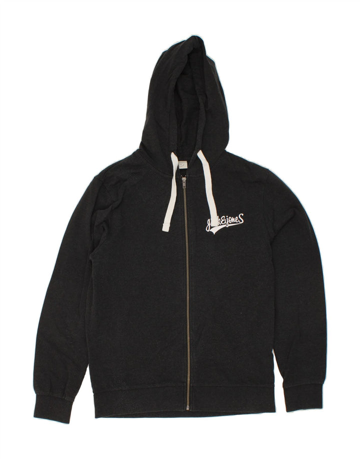 JACK & JONES Mens Zip Hoodie Sweater Medium Black Cotton Vintage Jack & Jones and Second-Hand Jack & Jones from Messina Hembry 