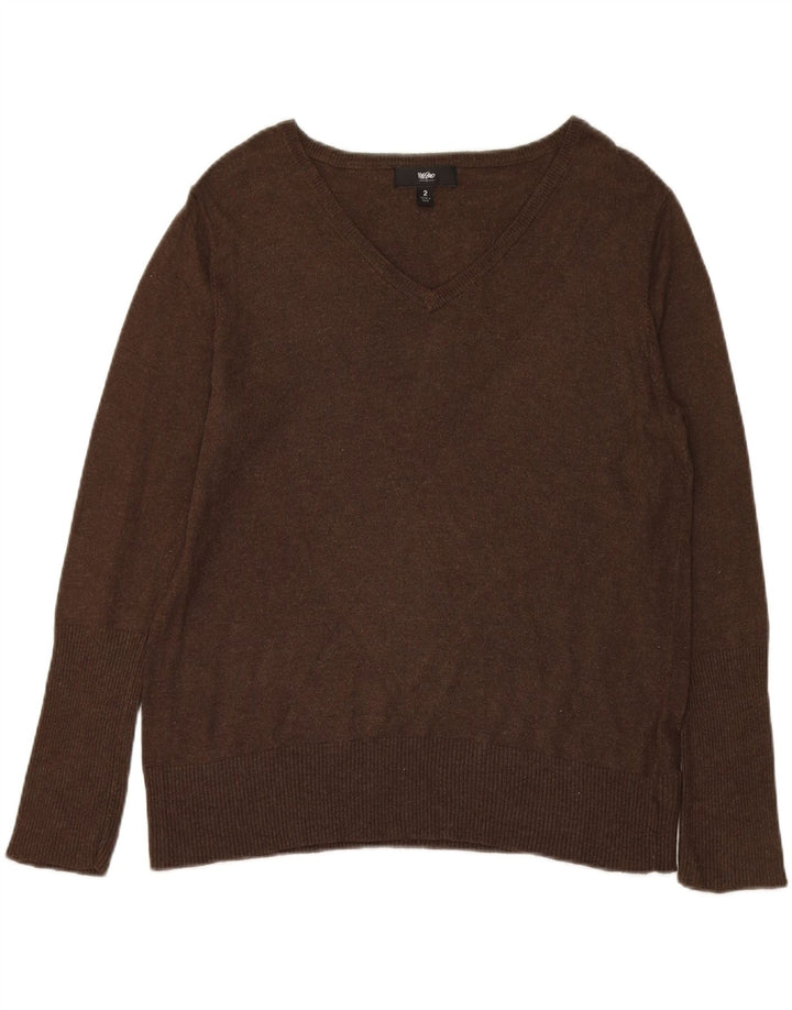 MOSSIMO Womens Oversized V-Neck Jumper Sweater US 2 XS Brown Nylon Vintage Mossimo and Second-Hand Mossimo from Messina Hembry 