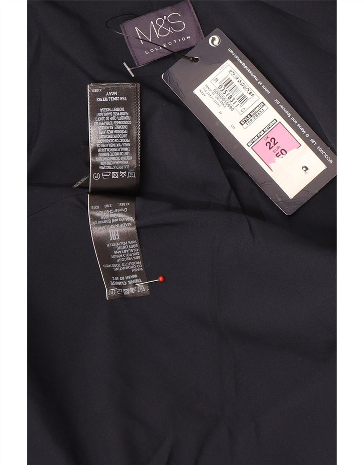 Marks & Spencer Dame 2-knaps blazerjakke UK 22 3XL Marineblå viskose