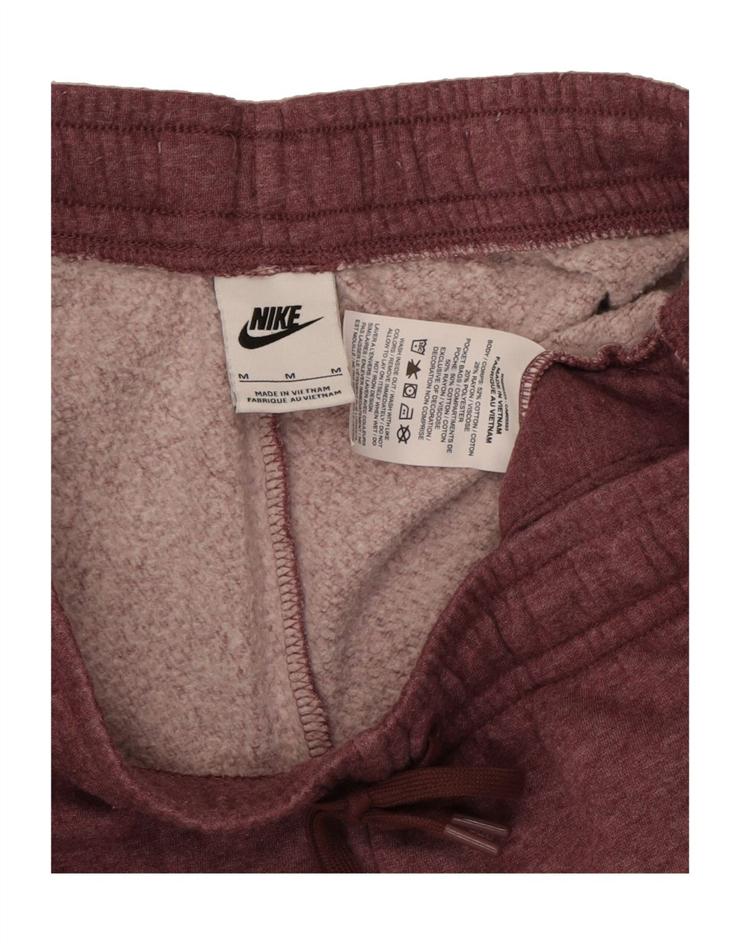 NIKE Womens Tracksuit Trousers UK 12 Medium  Burgundy Cotton Vintage Nike and Second-Hand Nike from Messina Hembry 