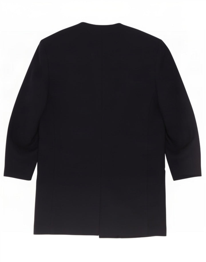 Marella Womens Longline Open Blazer Jacket UK 12 Medium Navy Blue New Wool