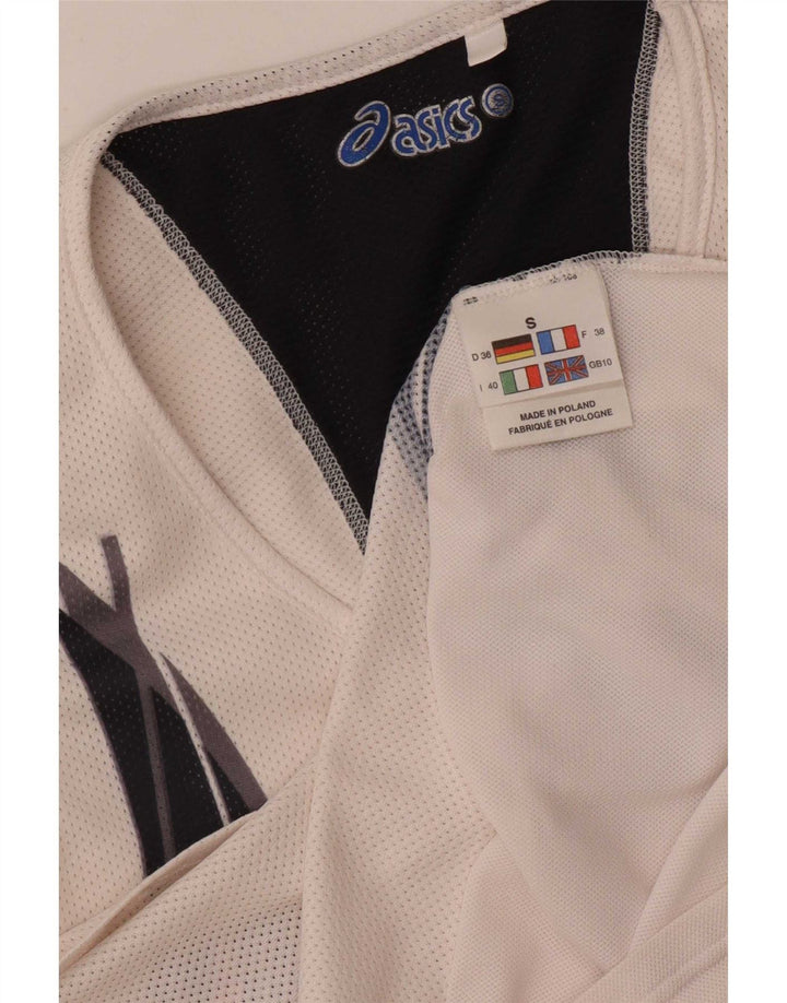 Asics Grafisk Vest Top UK 10 Small White Polyester til kvinder