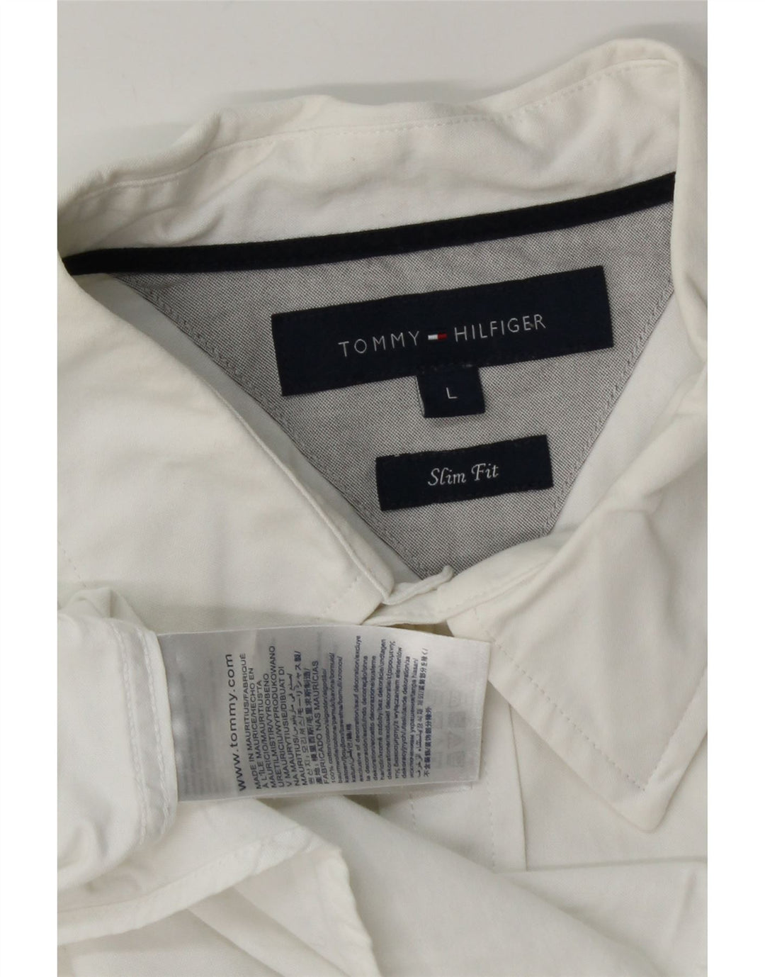 Tommy Hilfiger Herre Slim Fit skjorte Stor hvid bomuld
