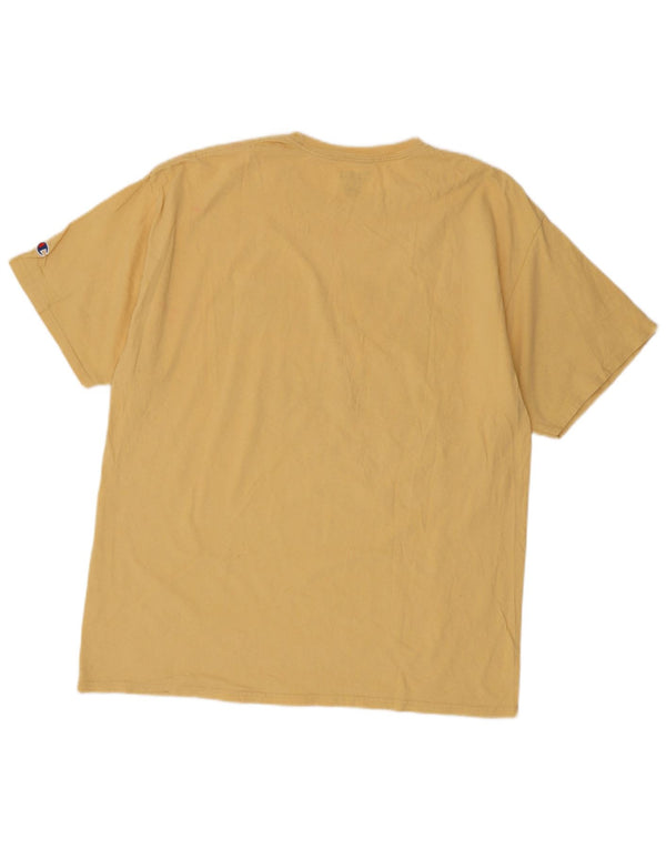 Champion Herre Grafisk T-Shirt Top XL Gul