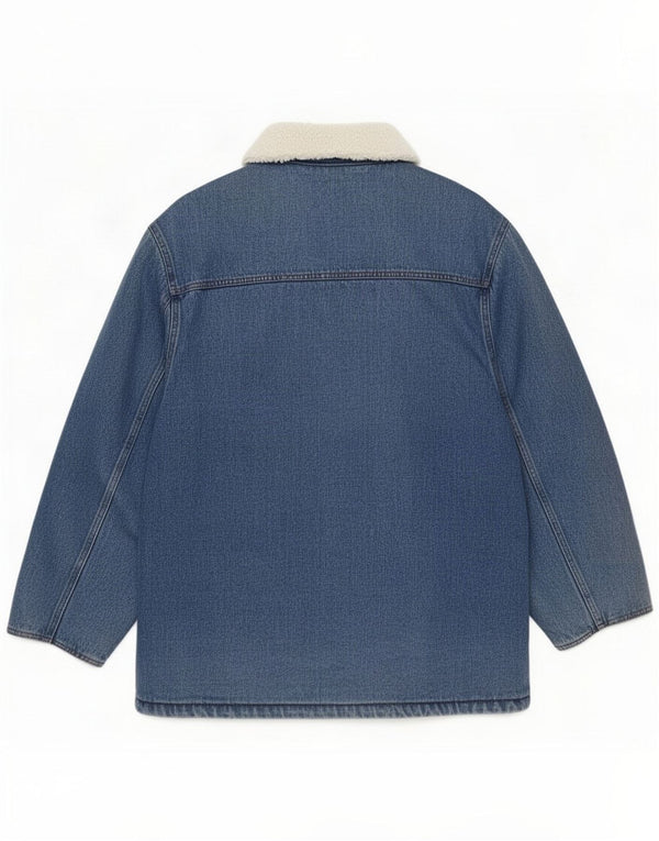 Vintage Sherpa Duffel denimjakke til mænd UK 38 Medium Blue Cotton