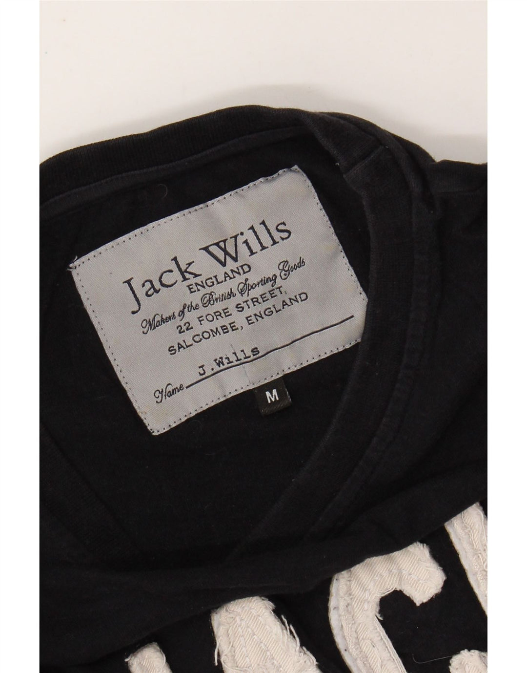 JACK WILLS Herre grafisk T-shirt Top Medium Sort Bomuld