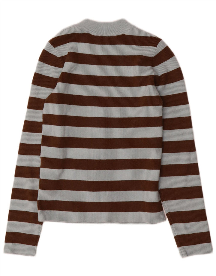 Levi's dame sweater med rund hals DK 12 mellemblå stribet akryl