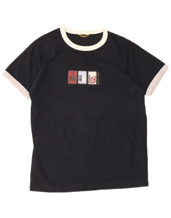 Meltin' Pot Herre grafisk T-shirt Top Stor sort bomuld