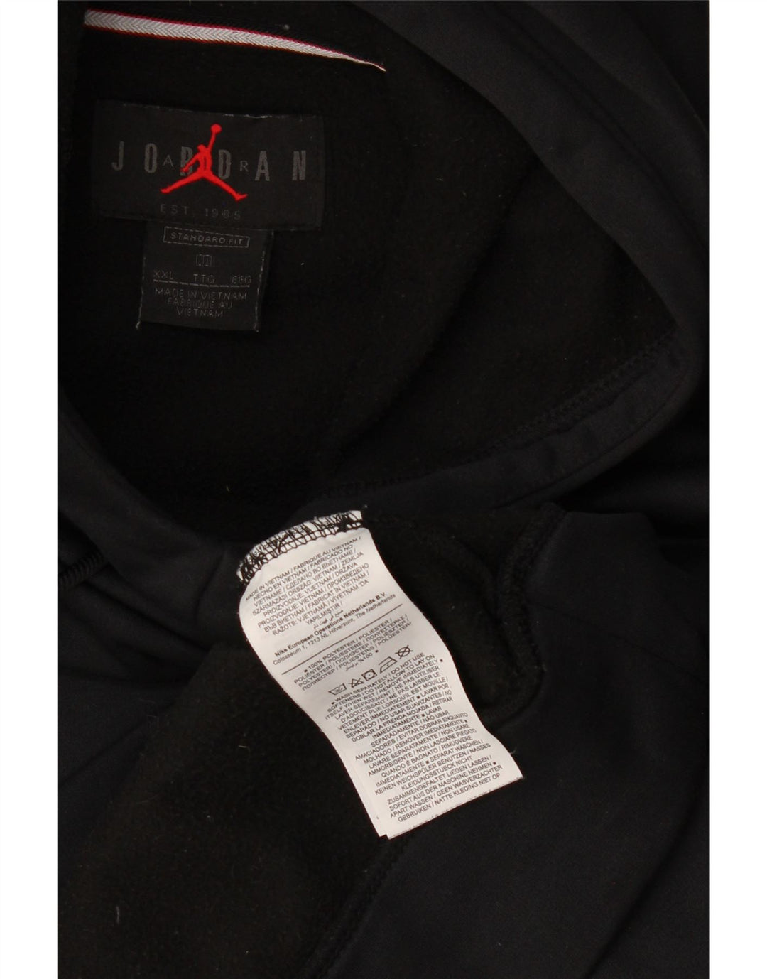 Jordan Herre Grafisk Standard Fit Hættetrøje Jumper 2XL Sort Polyester