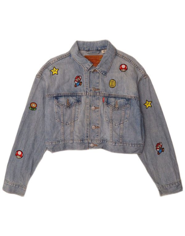 Levi's piger grafisk denimjakke 13-14 år Lille blå bomuld
