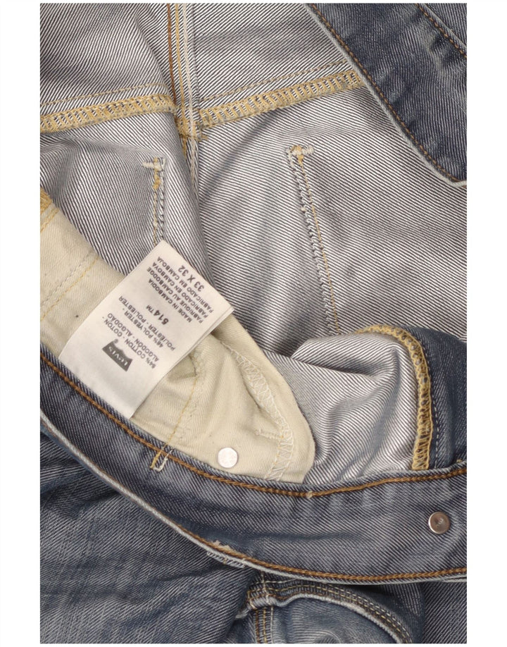LEVI'S Herre 514 Straight Jeans W33 L32 Blå Bomuld