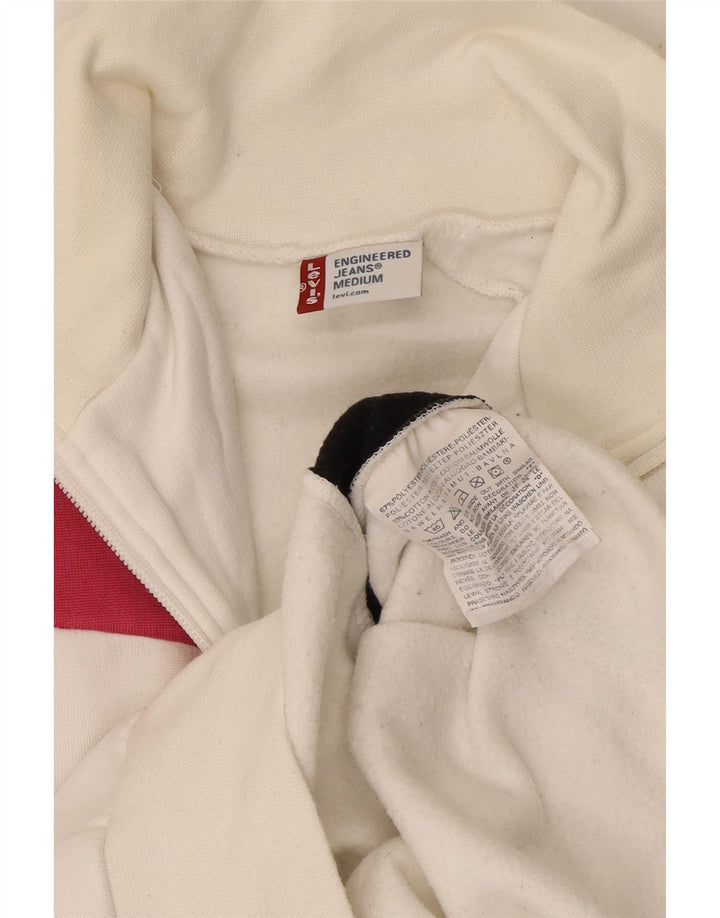LEVI'S Sweatshirt med lynlås til kvinder UK 14 Medium White Colourblock