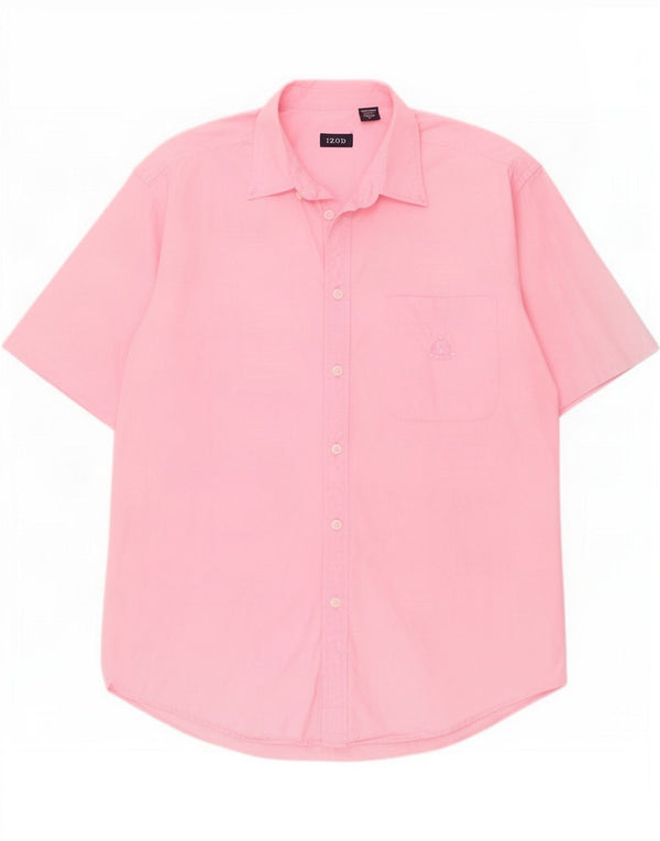 Izod Mens Short Sleeve Shirt Medium Pink