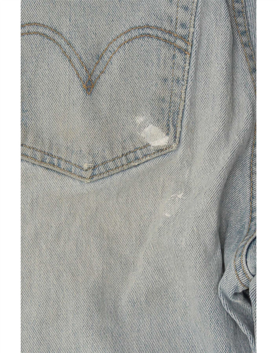 Levi's Dame Ribcage Distressed Straight Jeans W27 L29 Blå Bomuld