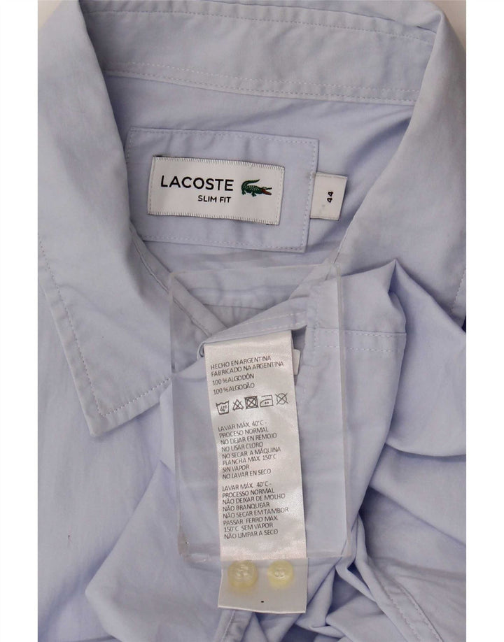 Lacoste Herre Slim Fit Skjorte Størrelse 44 XL Blå Bomuld