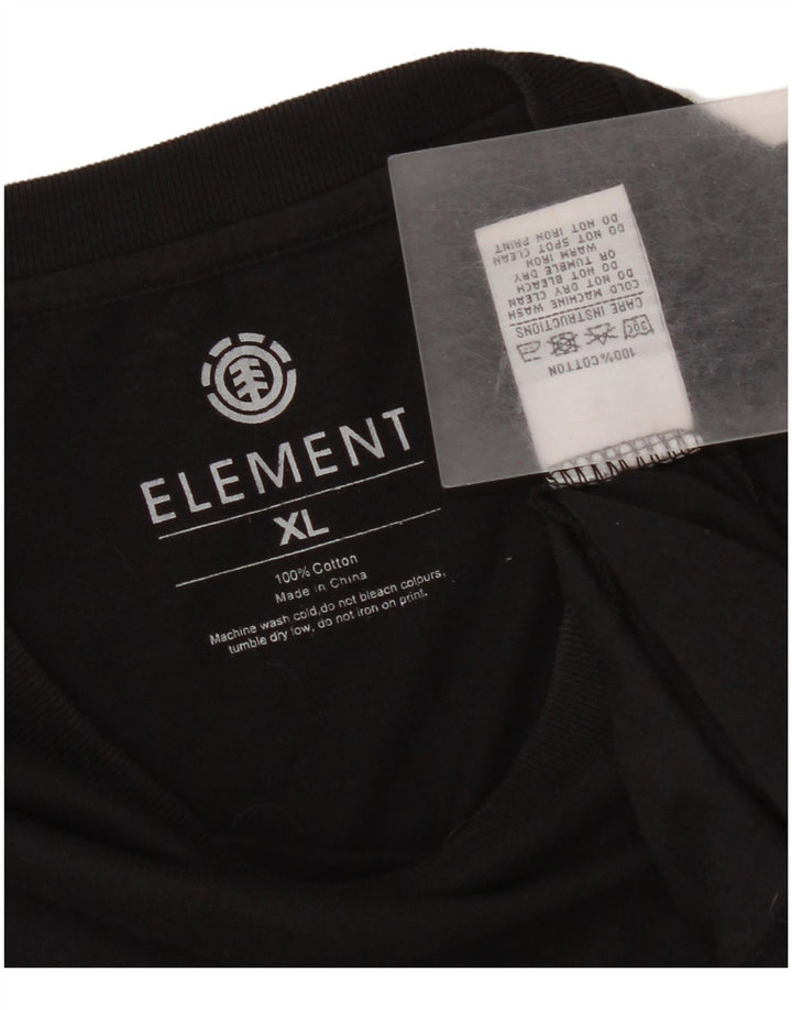 Element Herre Grafisk T-Shirt Top XL Sort Bomuld