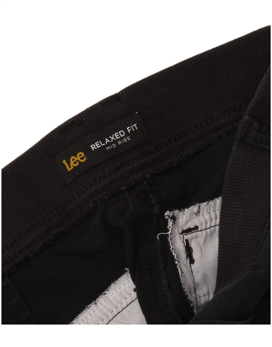 LEE Dame Mid Rise Relaxed Fit Cargo Shorts W34 Large Black