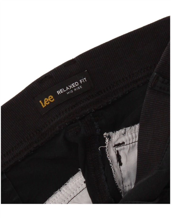 LEE Dame Mid Rise Relaxed Fit Cargo Shorts W34 Large Black