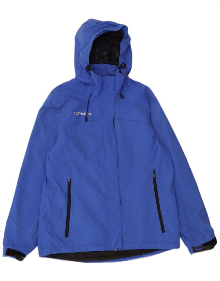 O'Neills Regnjakke med hætte til kvinder UK 12 Medium Blue Polyester