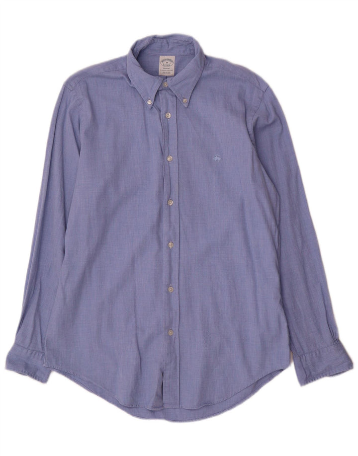 Brooks Brothers Herre Regent-skjorte Medium Blue Geometrisk Bomuld