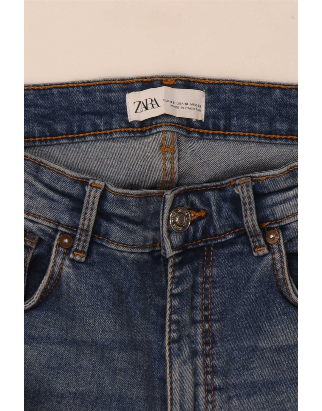 Zara Dame Flared Jeans EU 42 Large W30 L27 Blå Bomuld
