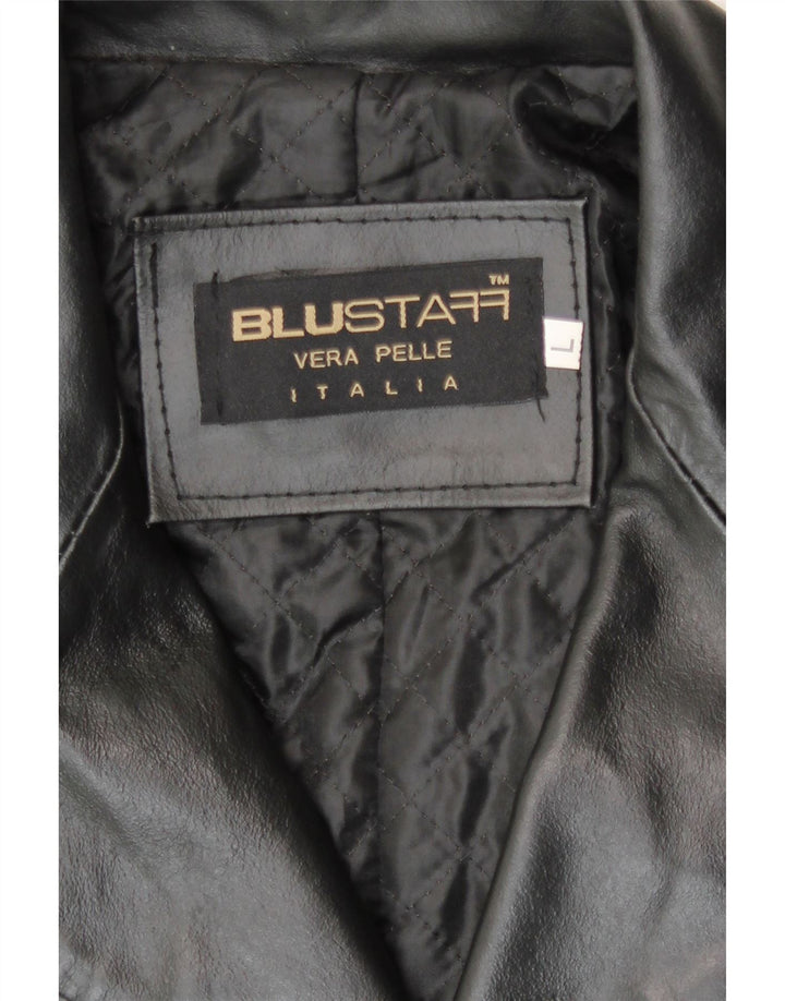 Blustaff Herre Læderfrakke UK 40 Stor Sort Læder