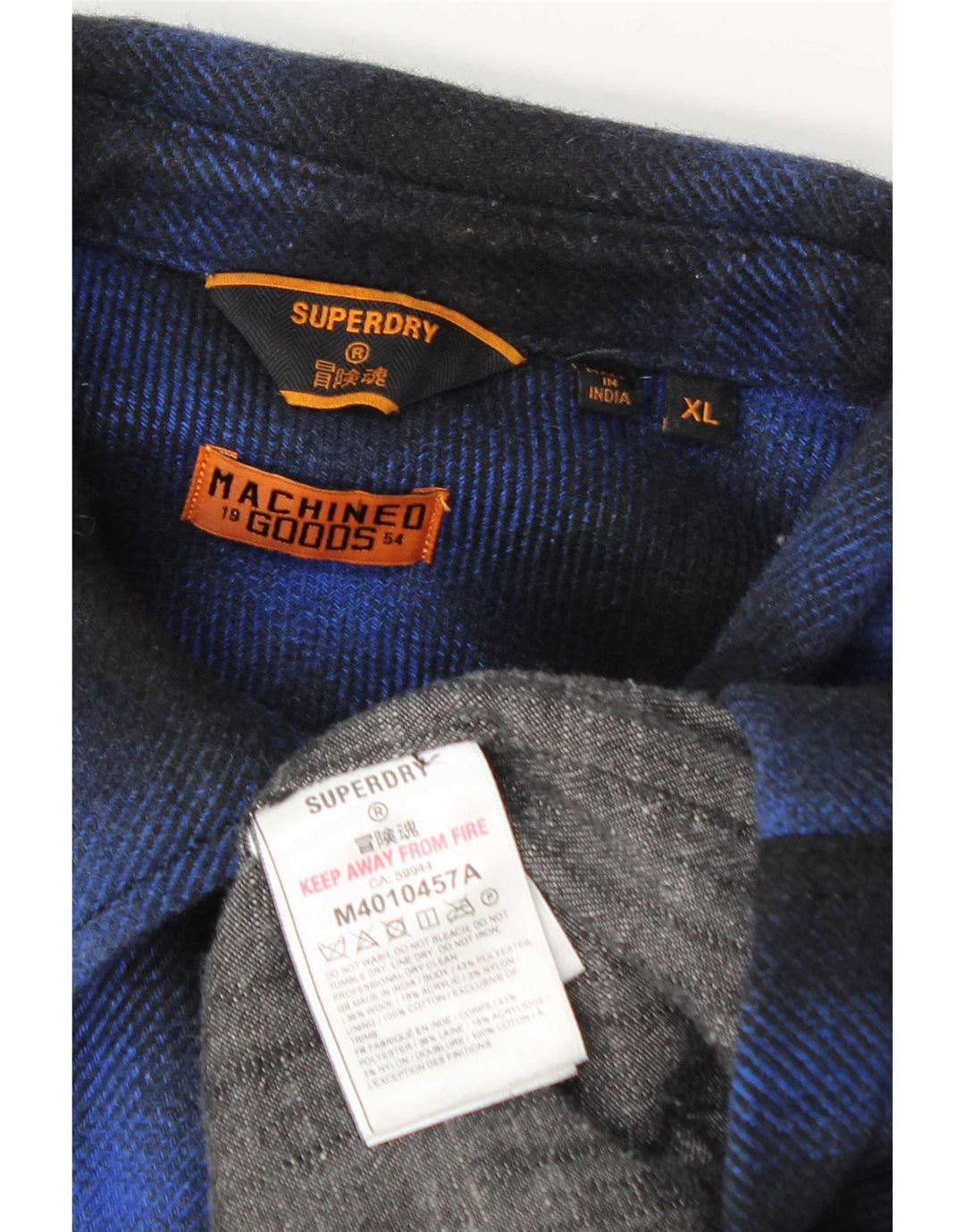 Superdry Lumberjack Flanelskjorte til mænd XL Marineblå Ternet polyester