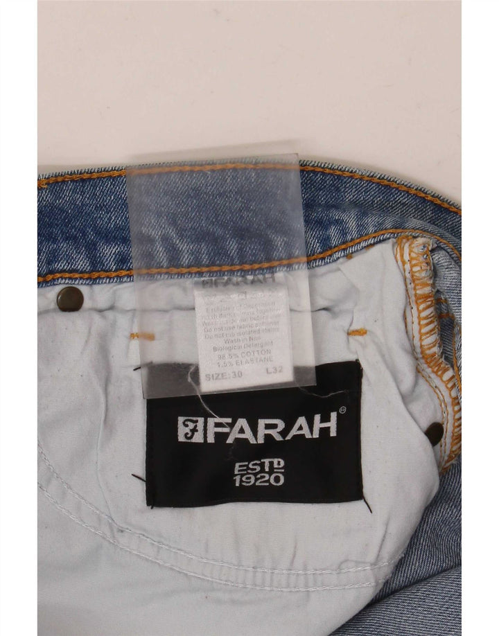 Farah Straight Jeans til mænd W30 L32 Blå Bomuld