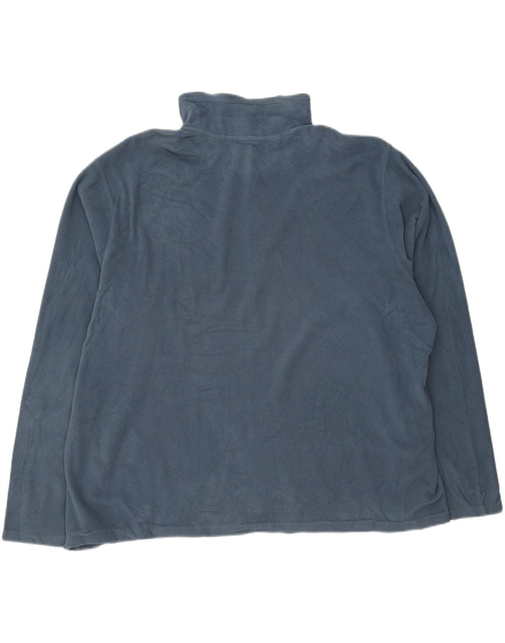 EDDIE BAUER Mens Loose Fit Zip Neck Fleece Jumper 2XL Blue Polyester Vintage Eddie Bauer and Second-Hand Eddie Bauer from Messina Hembry 