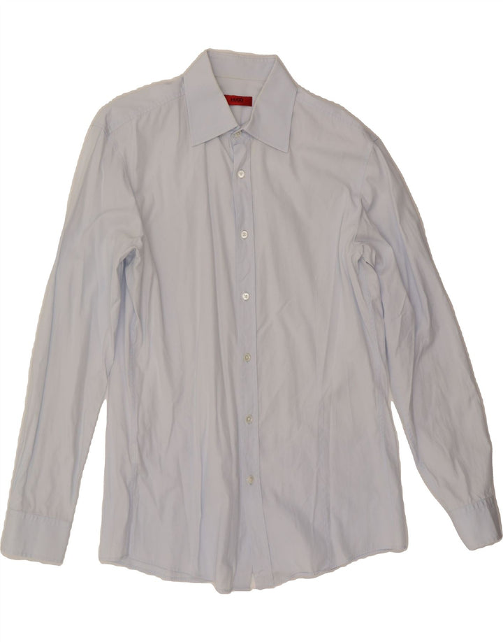 HUGO BOSS Mens Shirt Small Blue Cotton Vintage Hugo Boss and Second-Hand Hugo Boss from Messina Hembry 