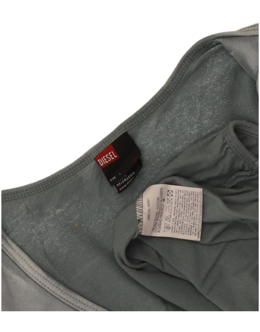 Diesel Dame Crop Top Langærmet UK 14 Large Blue Cotton