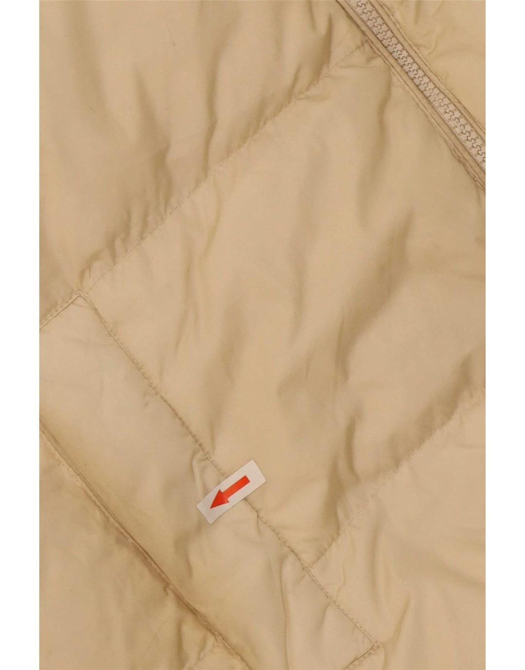 Zara Dame Hætte Oversized Polstret Frakke UK 6 XS Beige Polyester
