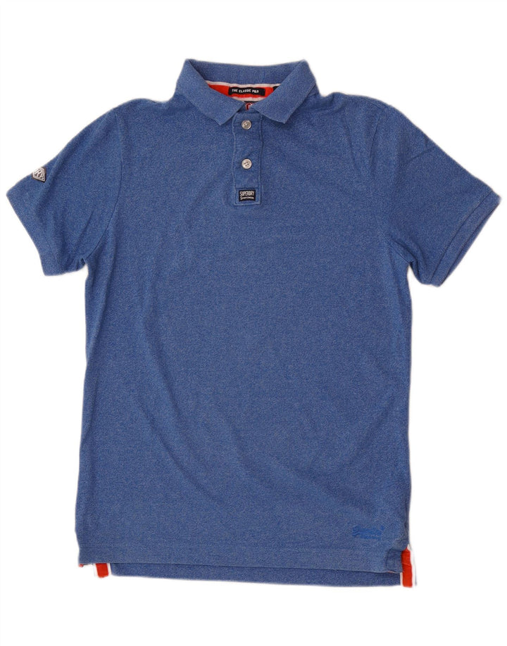 Superdry Poloshirt til mænd Large Blue Cotton Classic