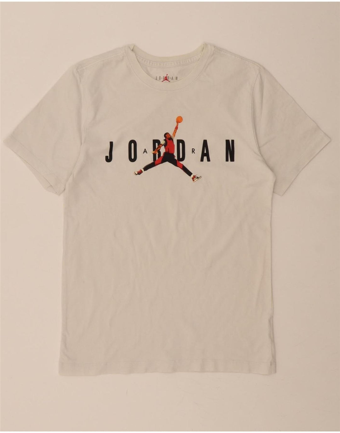 JORDAN Mens Graphic T-Shirt Top Small White Cotton Vintage Jordan and Second-Hand Jordan from Messina Hembry 