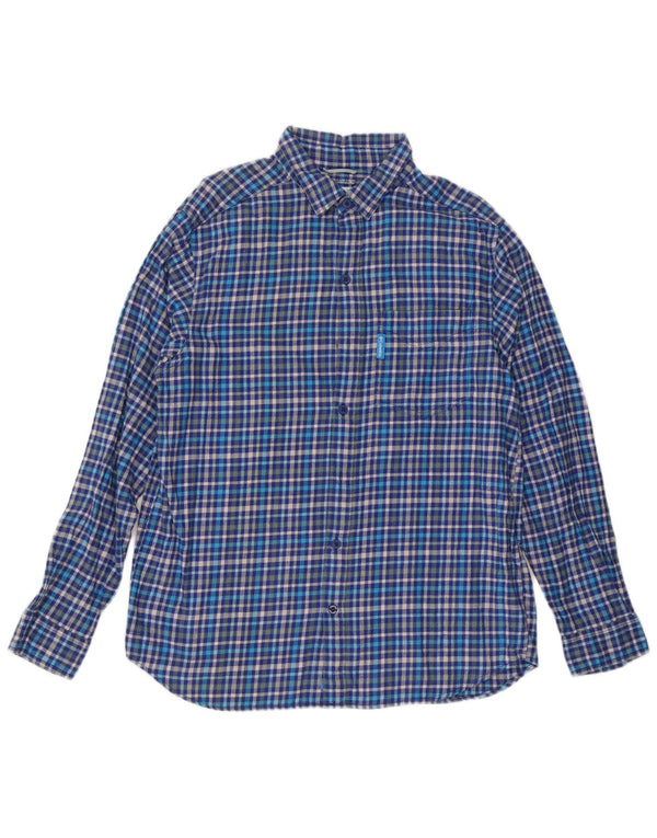 Columbia Herre Omni-Wick Flannel Shirt Medium Blue Ternet Bomuld