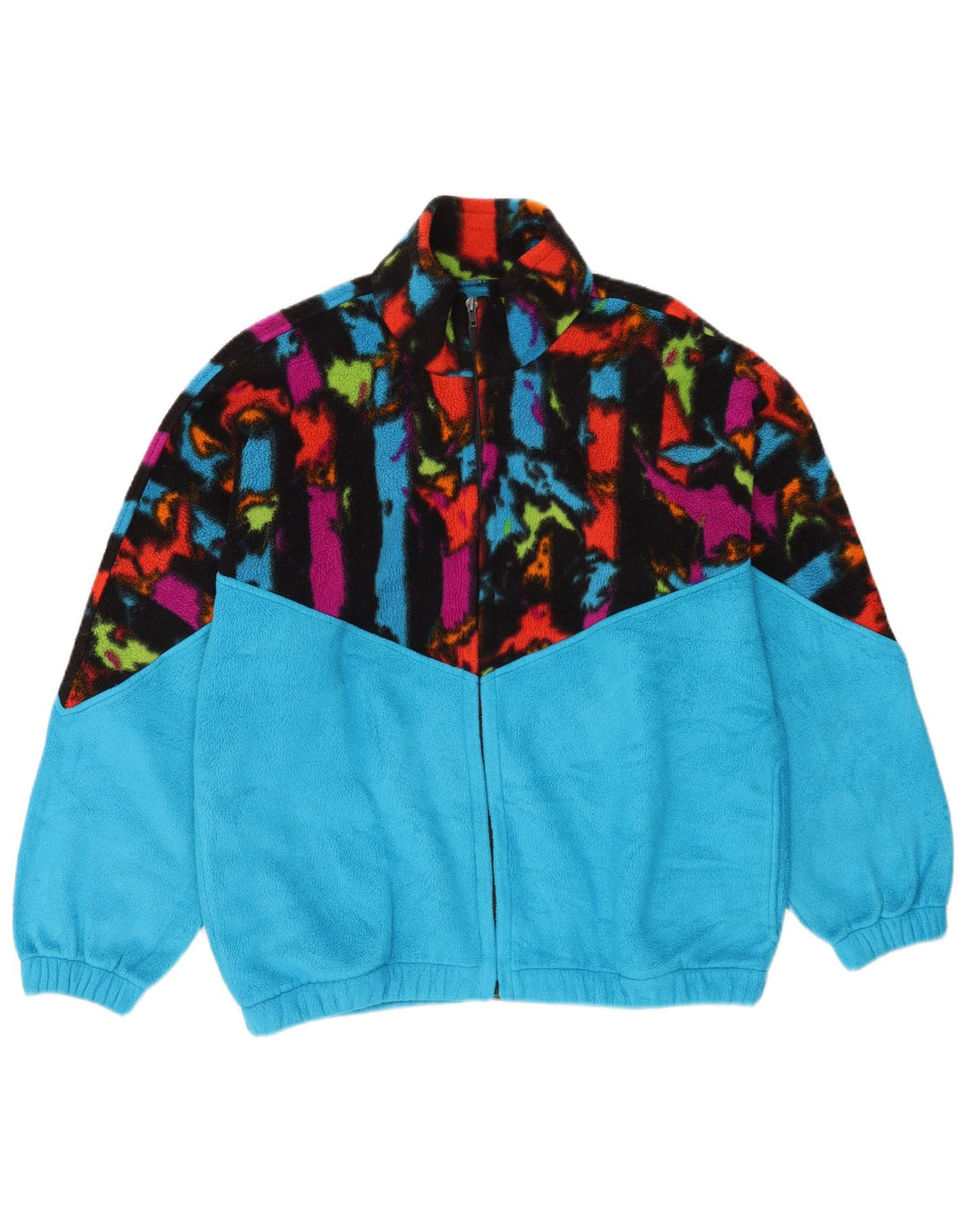 Malden Herre Fleecejakke UK 40 Stor Blå Geometrisk Polyester Retro