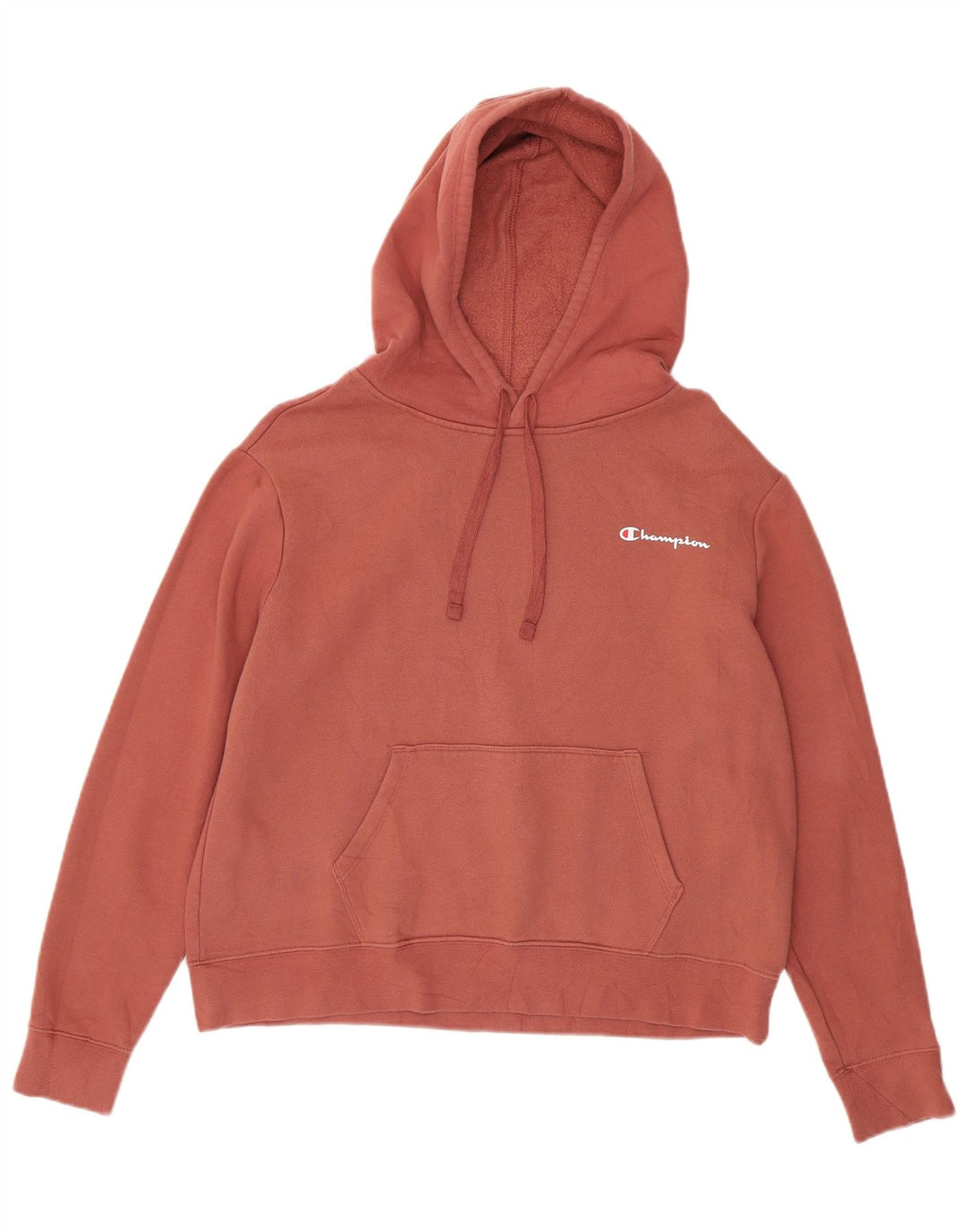 CHAMPION Dame oversized hættetrøje trøje UK 14 Medium rødbrun bomuld