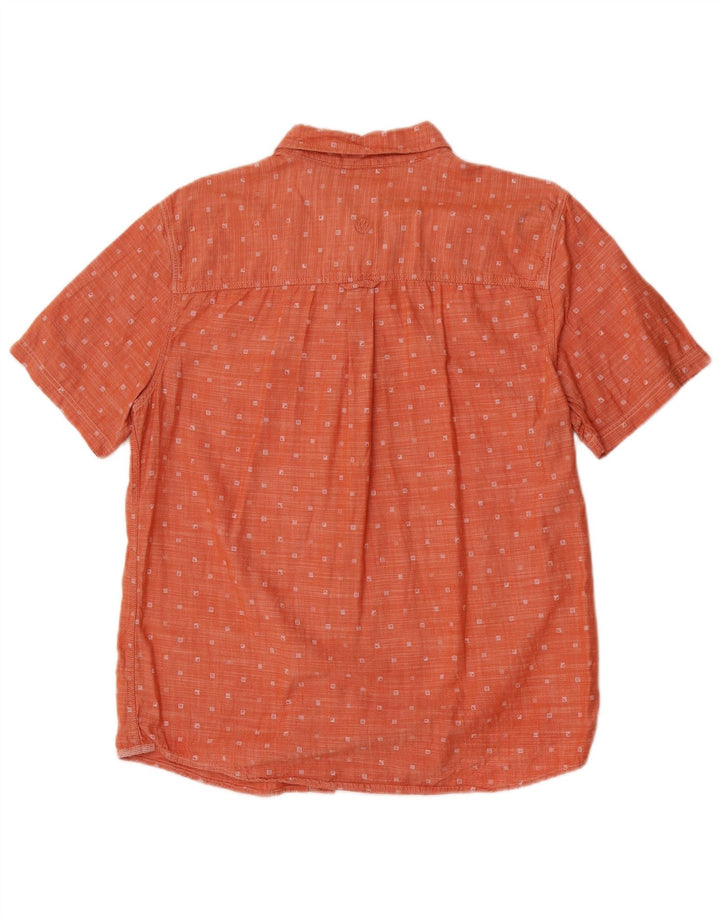 Fat Face Herre Kortærmet Regular Fit skjorte Medium Orange Plettet Bomuld