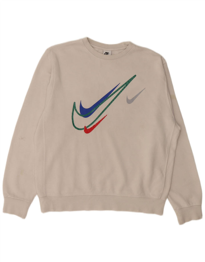 NIKE Grafisk sweatshirt til mænd mellemgrå bomuld
