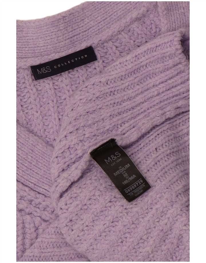 Marks & Spencer Dame Oversized V-hals sweater UK 14 Medium Lilla