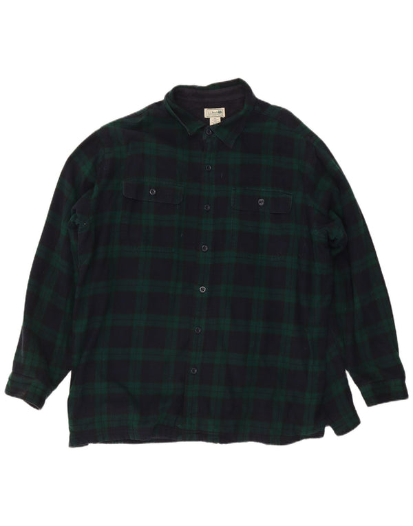 L.L.Bean Herre Lumberjack Flanel Shirt XL Grøn Ternet Bomuld