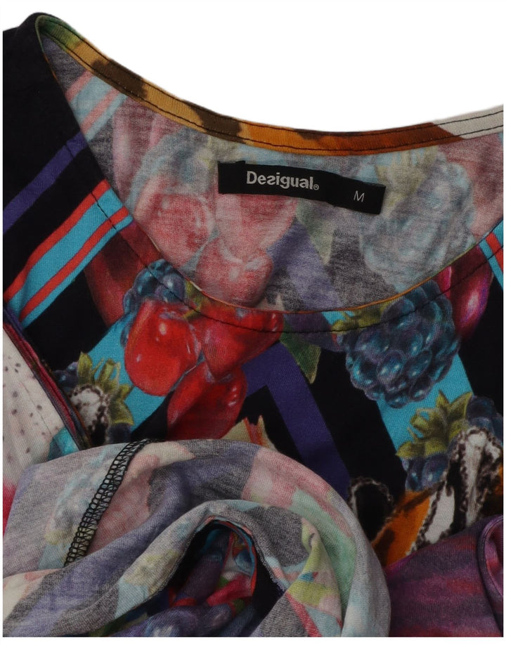 Desigual Kvinders Abstrakt Mønster A-Line Kjole UK 12 Medium Flerfarvet