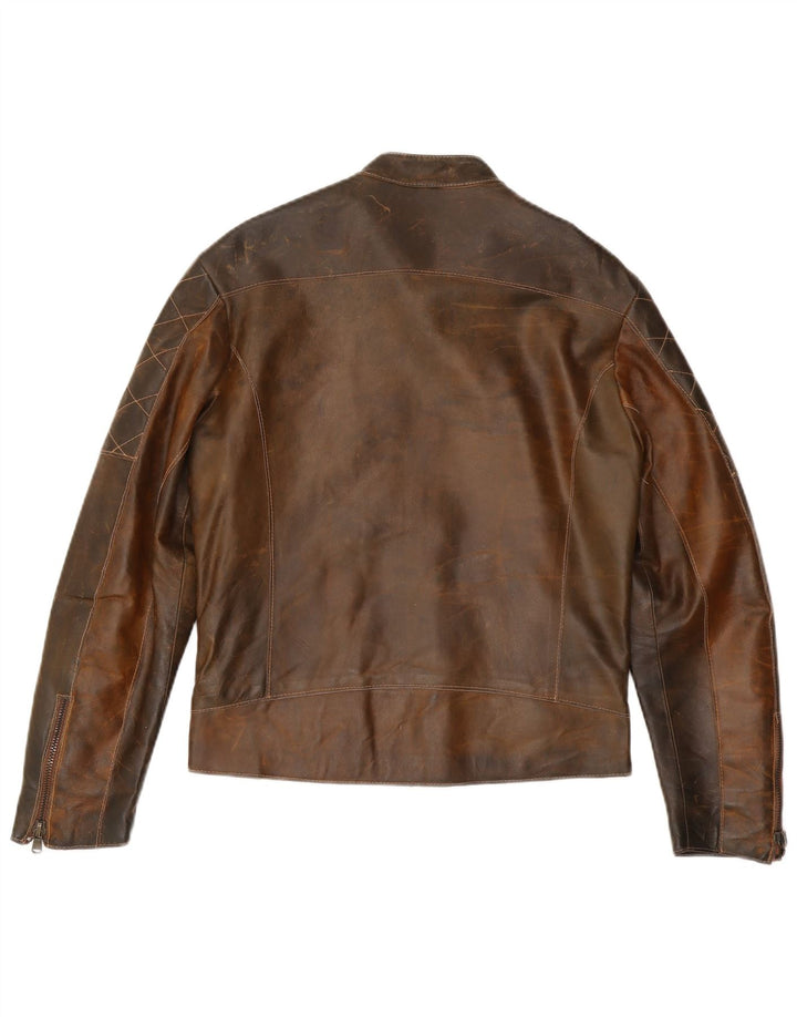 Vintage herre læderjakke UK 36 Lille brunt læder