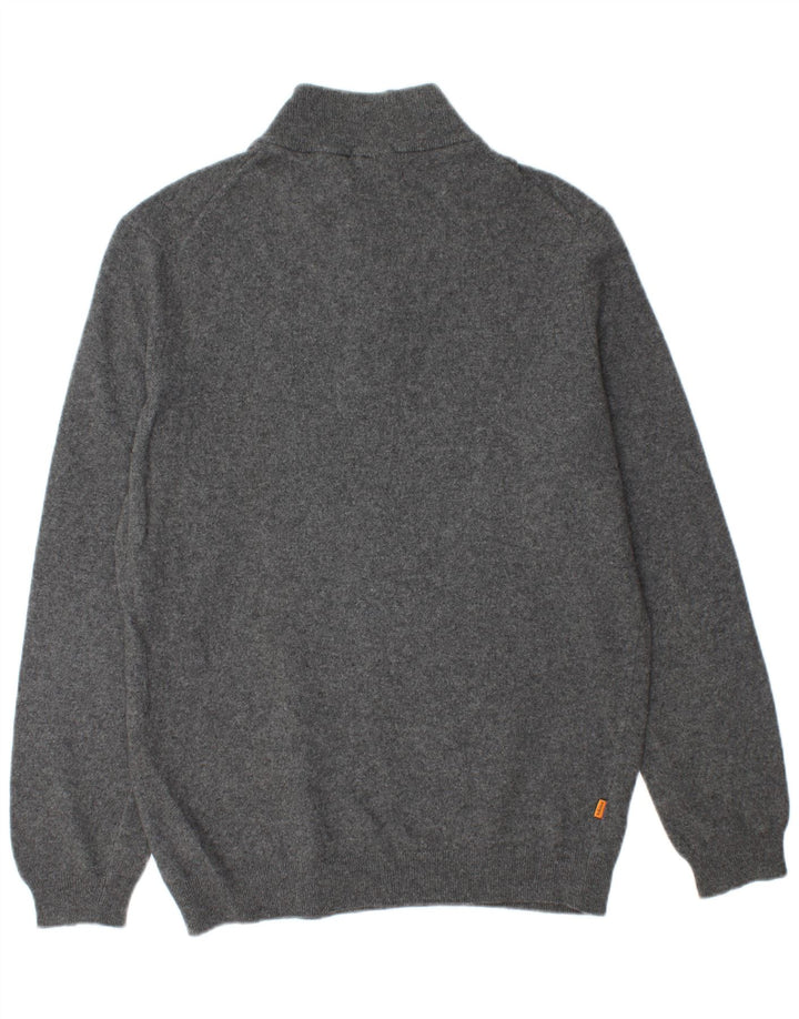 Timberland Herre Zip Neck Jumper Sweater XL Grå Merinould