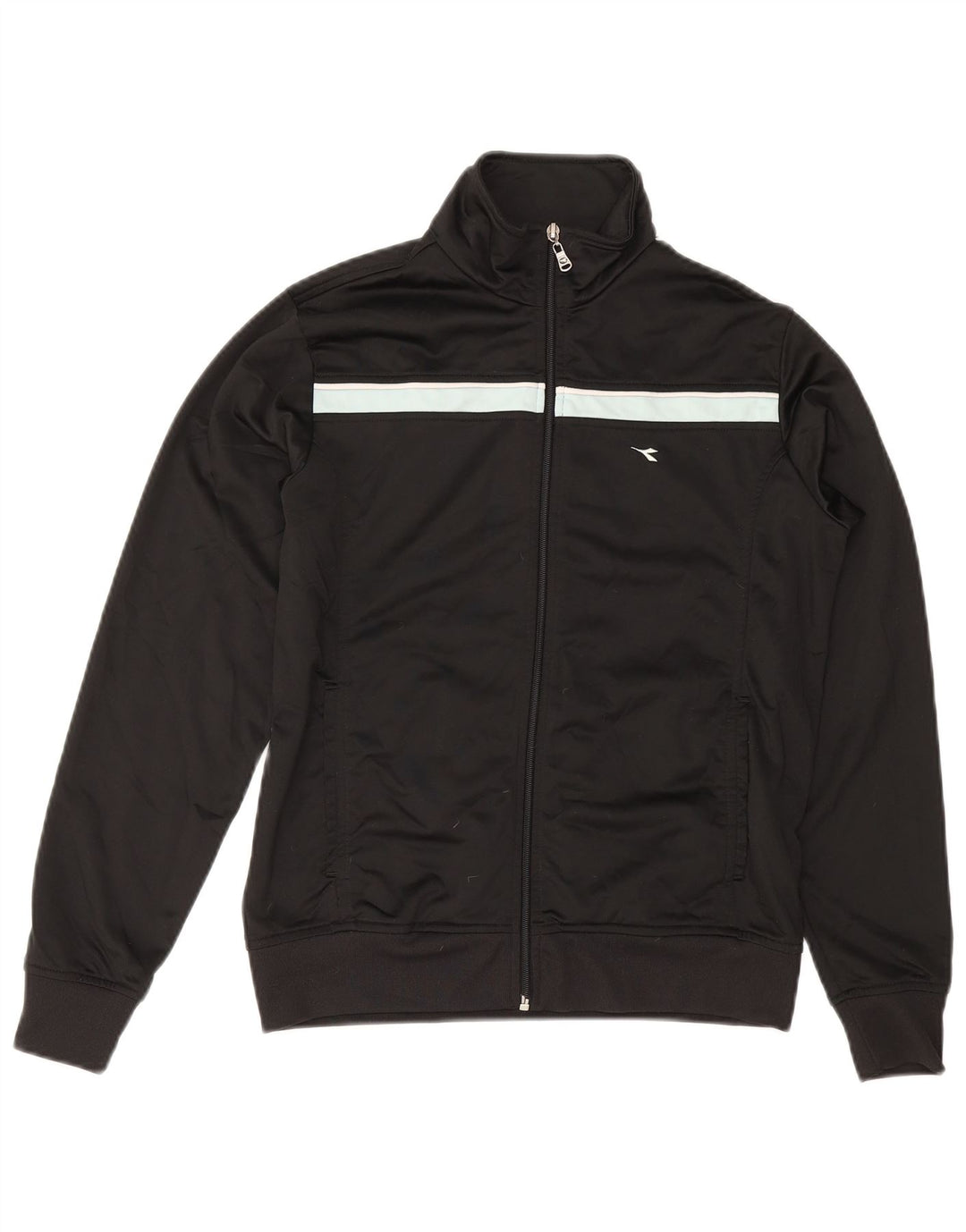 DIADORA Womens Tracksuit Top Jacket UK 14 Large Black Colourblock