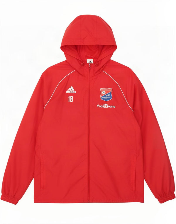 Adidas Mens Graphic Hooded Tracksuit Top Jacket Medium Red Nylon