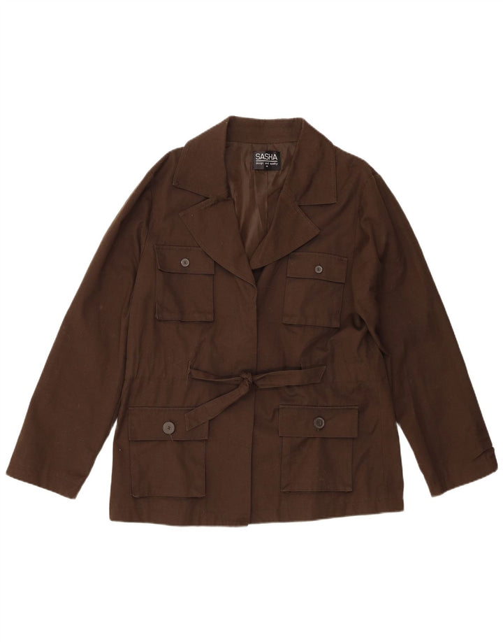 Sasha Womens Utility Jacket UK 14 Large Khaki Cotton